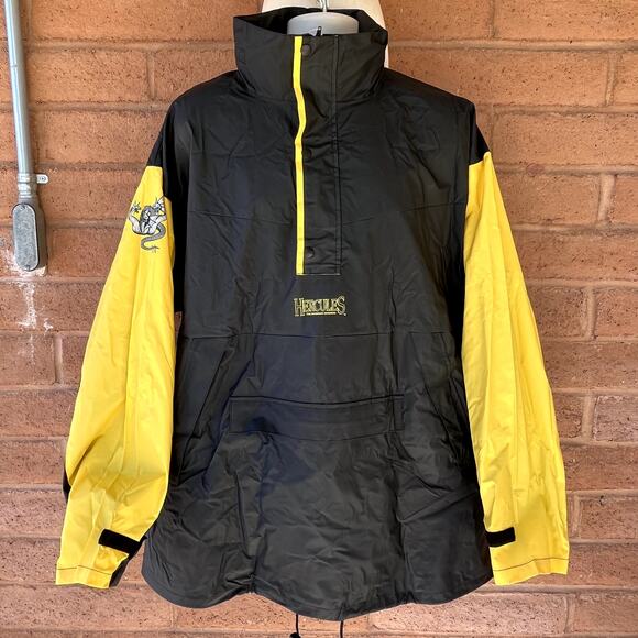 90s Hercules Legendary Journeys Packable Hooded Rain Jacket Coat Mens XXXL - Picture 2 of 11